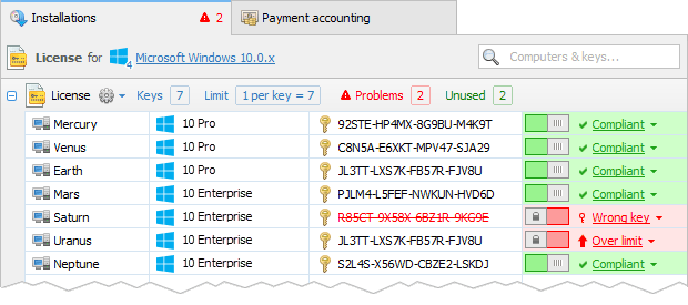 Software Asset Management tool for networks