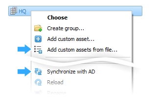 AD sync and Add assets from list