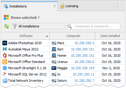 Software inventory and asset management tools
